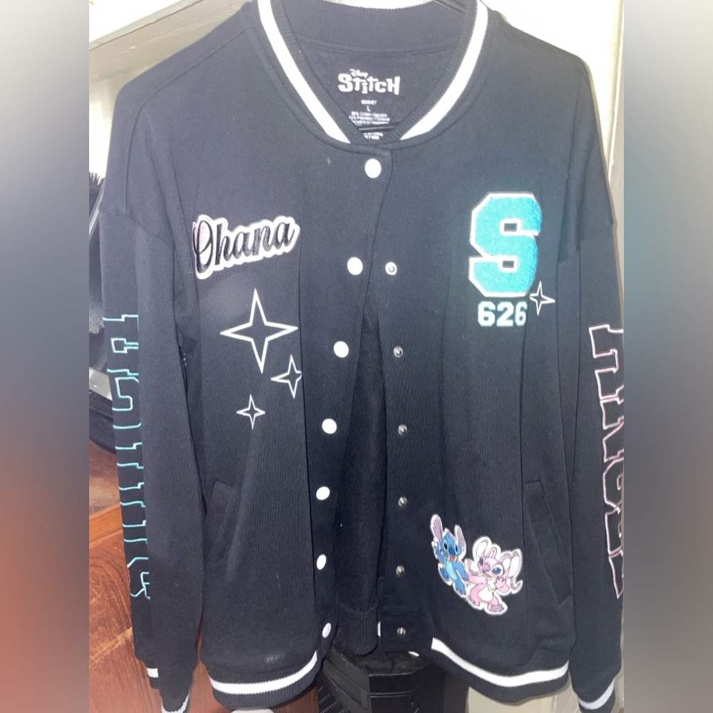 Disney Stitch & Angel Varsity Jacket (Thin)